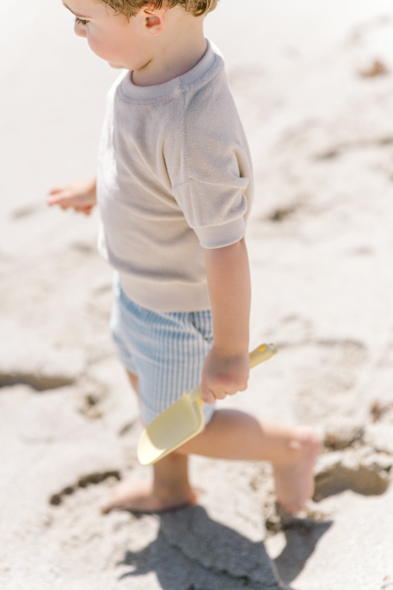 kids classic terry dropped shoulder short sleeve top sand