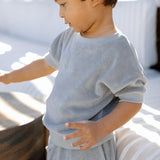 kids classic terry dropped shoulder short sleeve top puddle