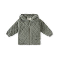 kids corduroy quilted jacket sage in greens pattern