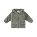 kids corduroy quilted jacket sage in greens pattern