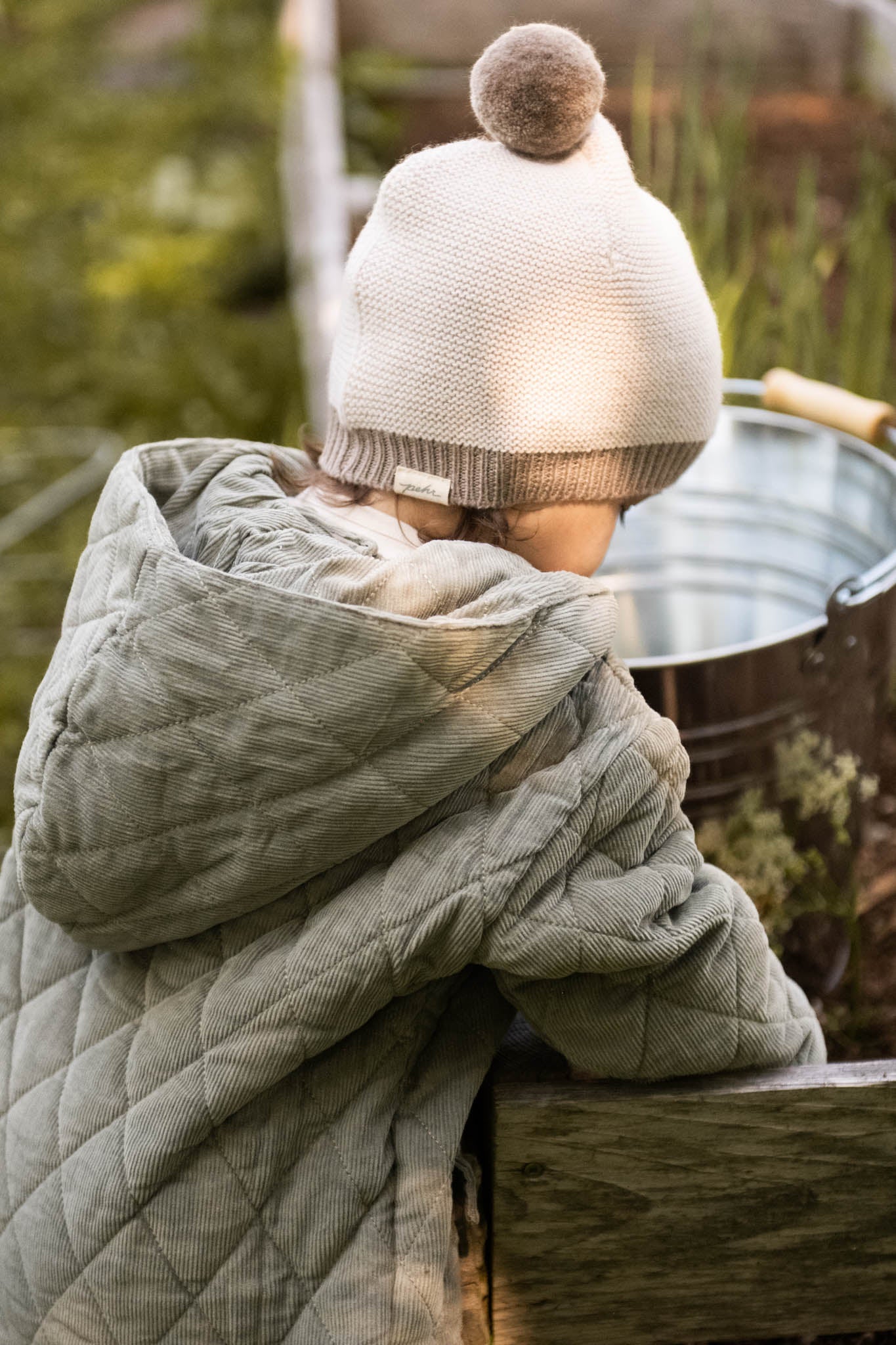 Corduroy Quilted Jacket - Sage