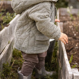 Corduroy Quilted Jacket - Sage