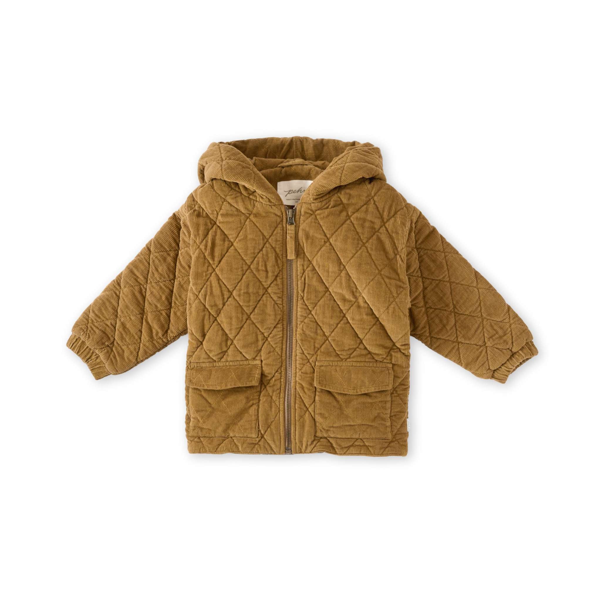 Corduroy Quilted Jacket - Ochre