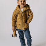 Corduroy Quilted Jacket - Ochre
