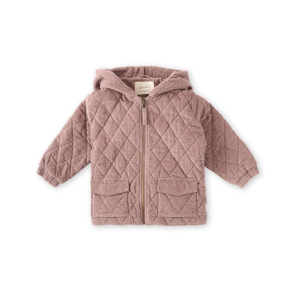 kids corduroy kids quilted jacket thistle in pinks pattern