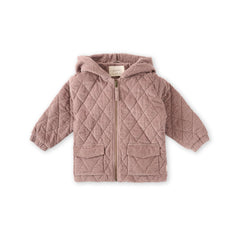 kids corduroy quilted jacket thistle in pinks pattern