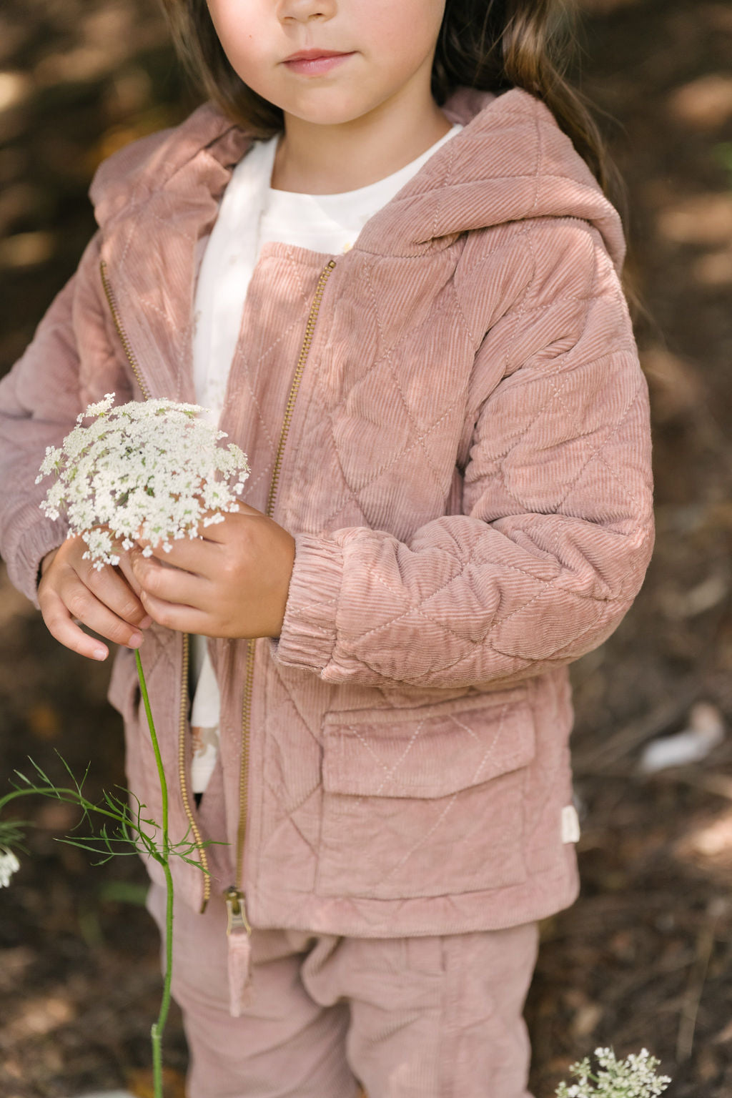 kids corduroy kids quilted jacket thistle