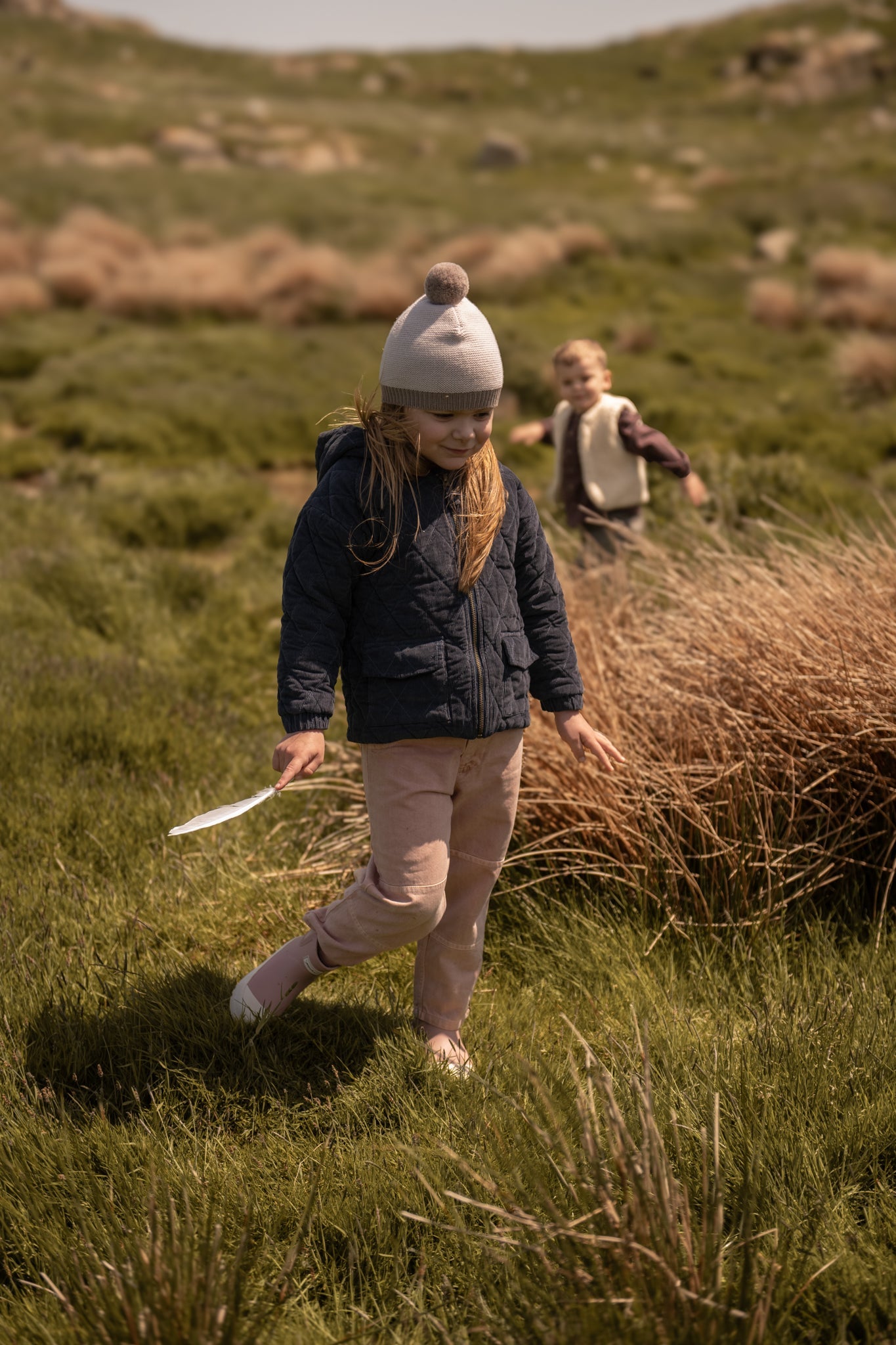 Corduroy Quilted Jacket - Ink Blue
