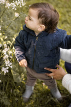 kids corduroy quilted jacket ink blue