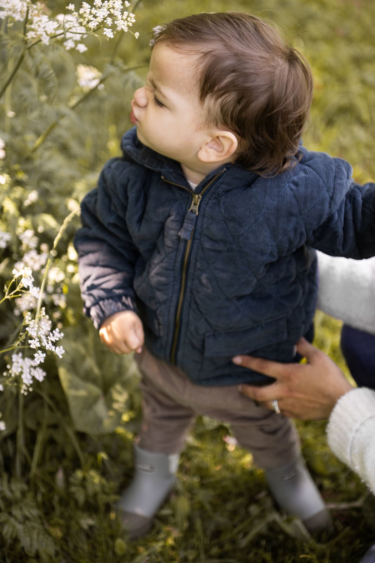 kids corduroy quilted jacket ink blue