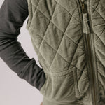 kids corduroy kids quilted vest sage