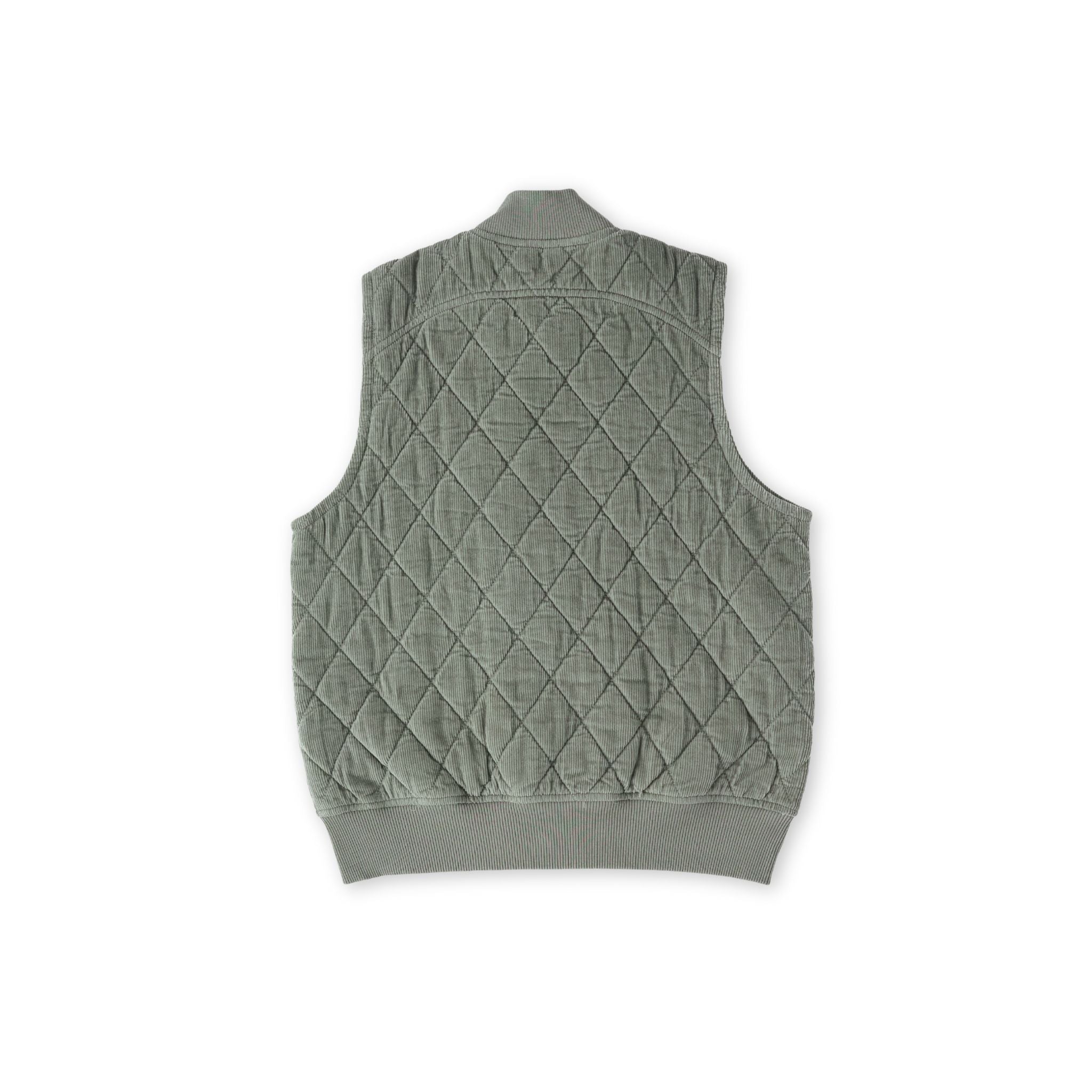 kids corduroy kids quilted vest sage