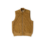 kids corduroy kids quilted vest ochre in yellows pattern