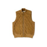 kids corduroy kids quilted vest ochre in yellows pattern