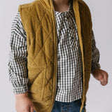 kids corduroy kids quilted vest ochre