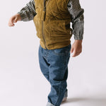 kids corduroy kids quilted vest ochre