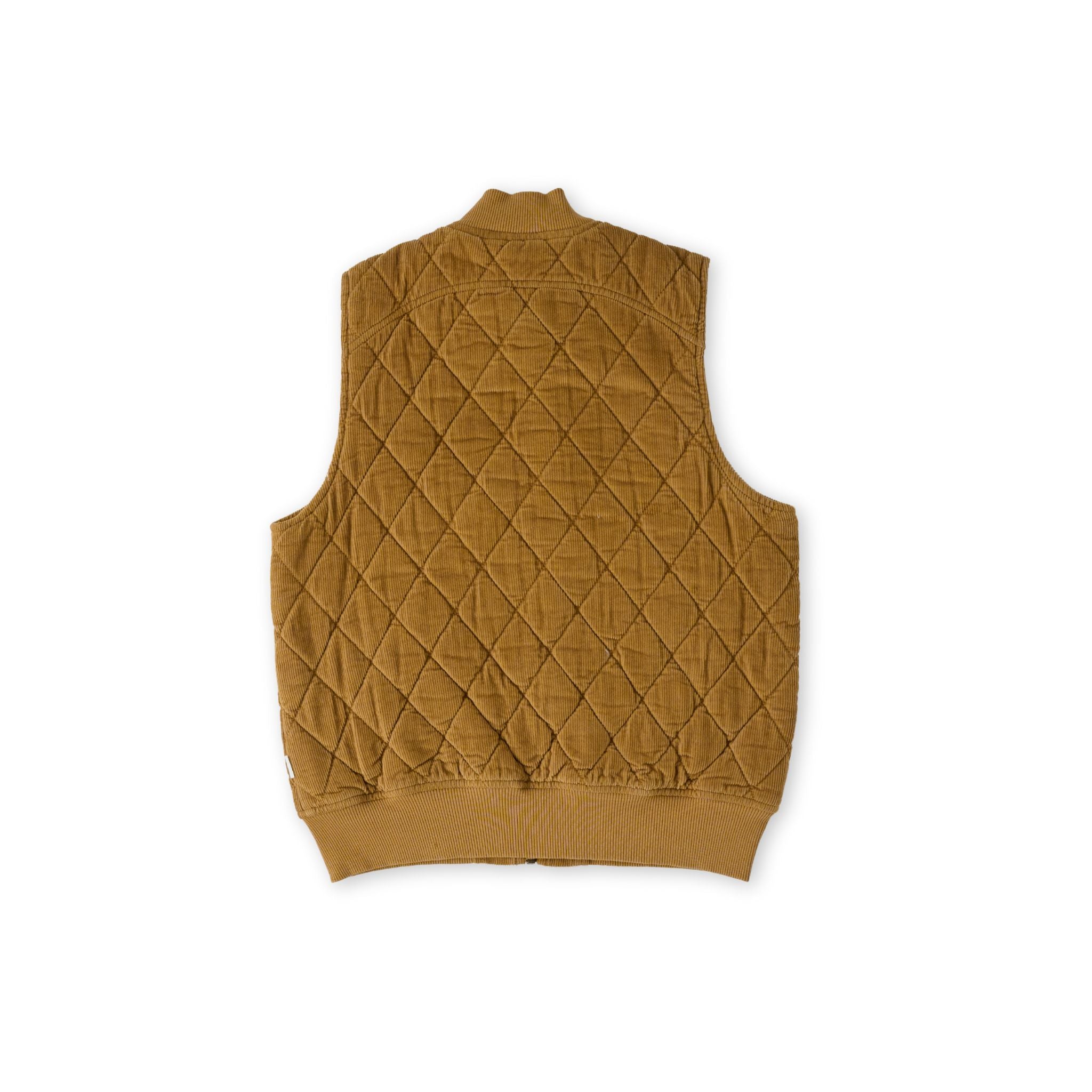 kids corduroy kids quilted vest ochre