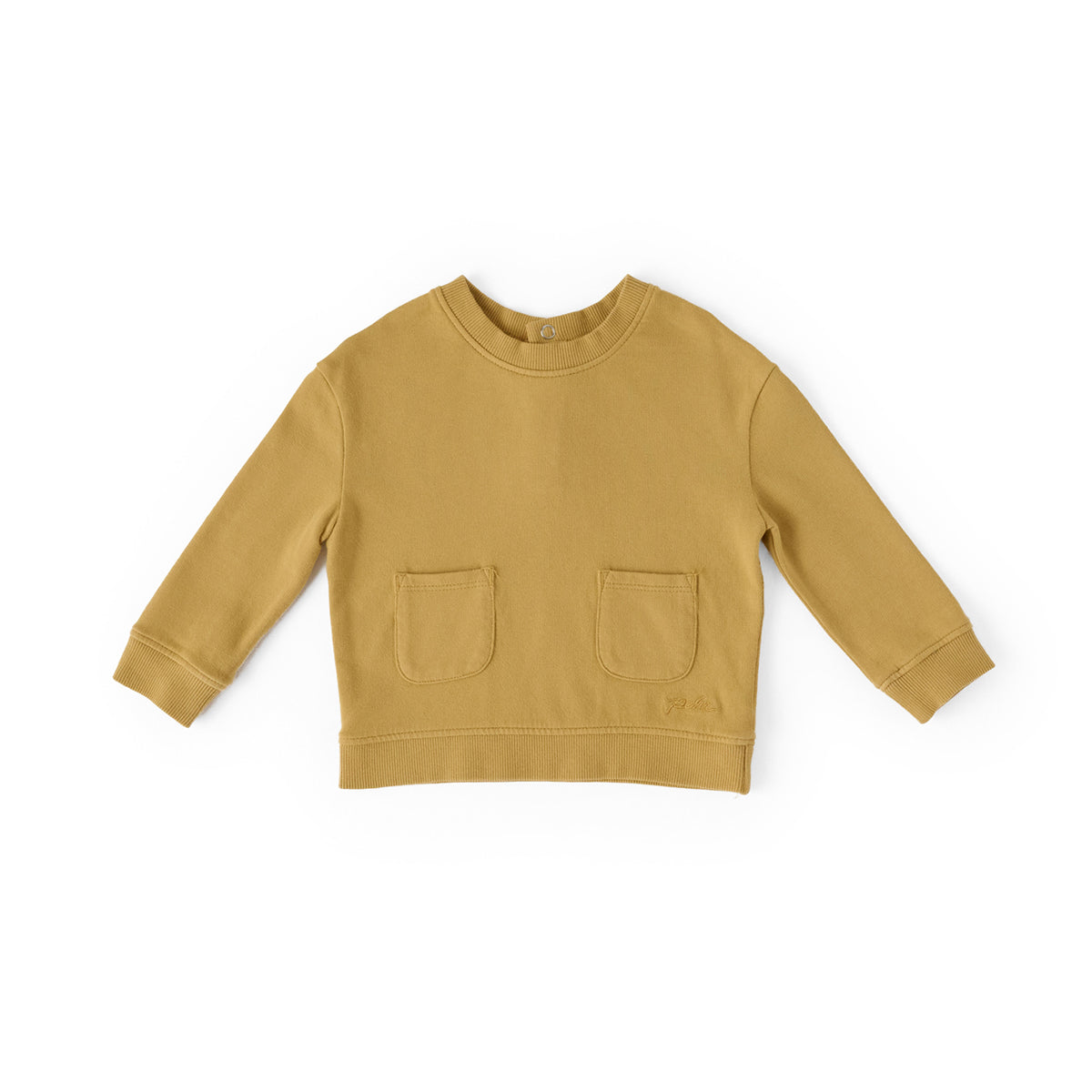 french terry pocket sweatshirt dijon in yellows pattern