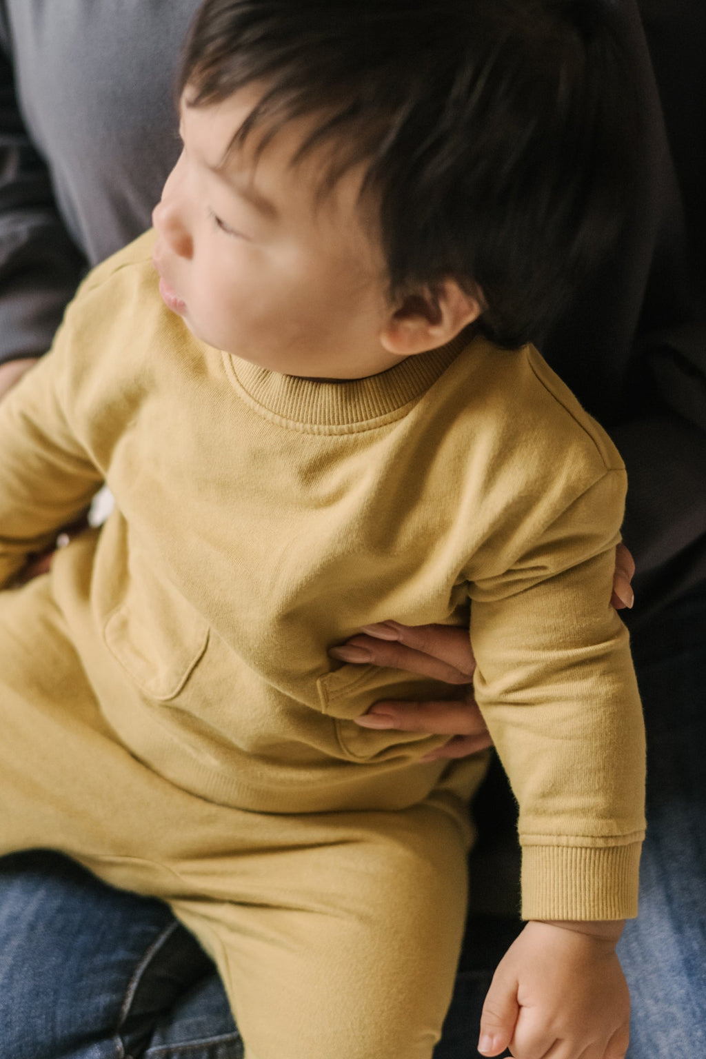 french terry pocket sweatshirt dijon