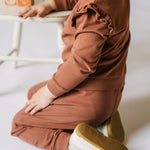 French Terry Ruffle Sweatshirt - Clay