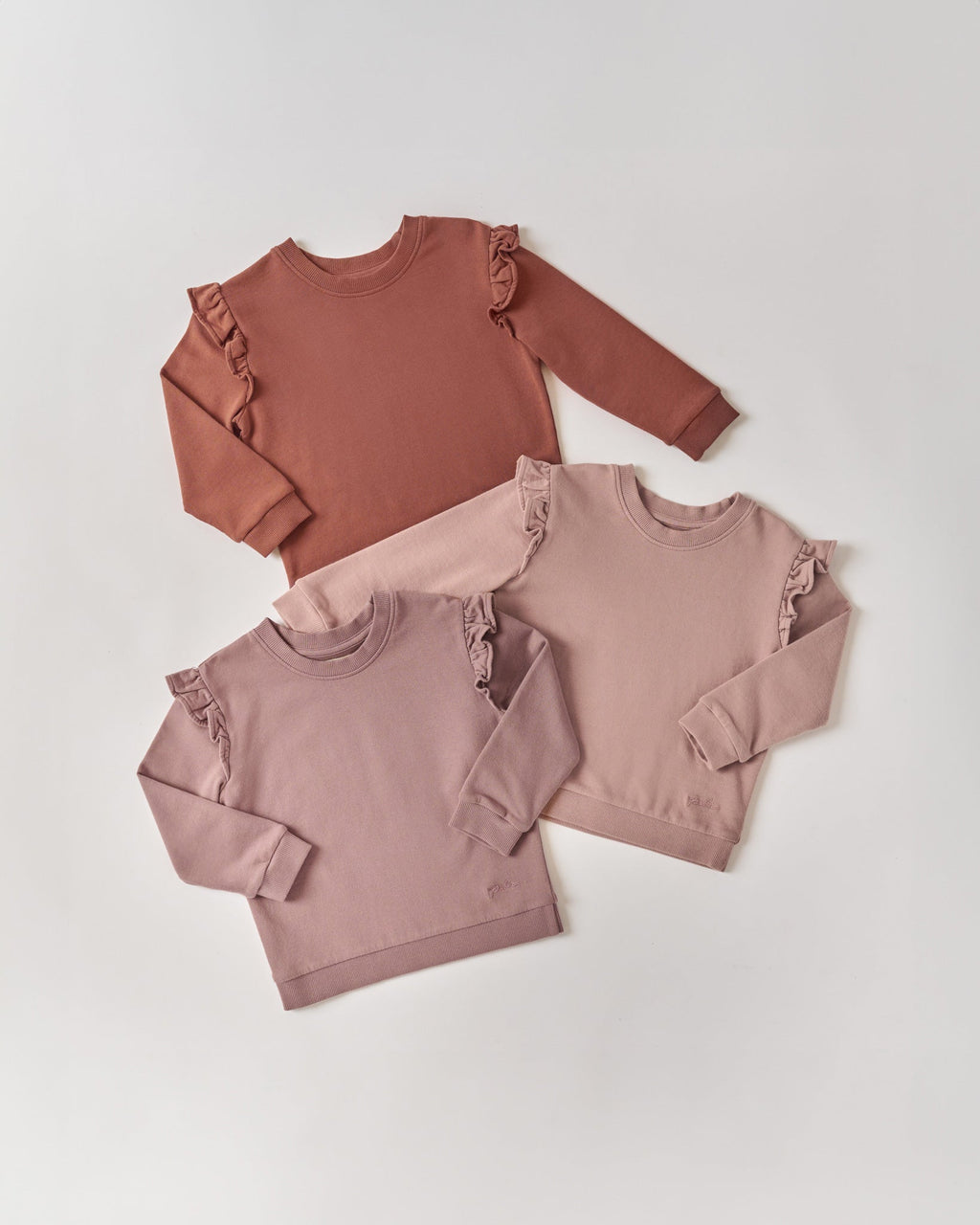 toddler french terry toddler ruffle sweatshirt clay