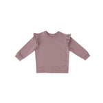 French Terry Ruffle Sweatshirt - Plum