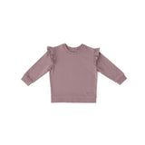 French Terry Ruffle Sweatshirt - Plum