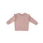 kids french terry kids ruffle sweatshirt soft peony in pinks pattern