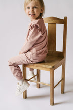 kids french terry kids ruffle sweatshirt soft peony
