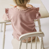French Terry Ruffle Sweatshirt - Soft Peony