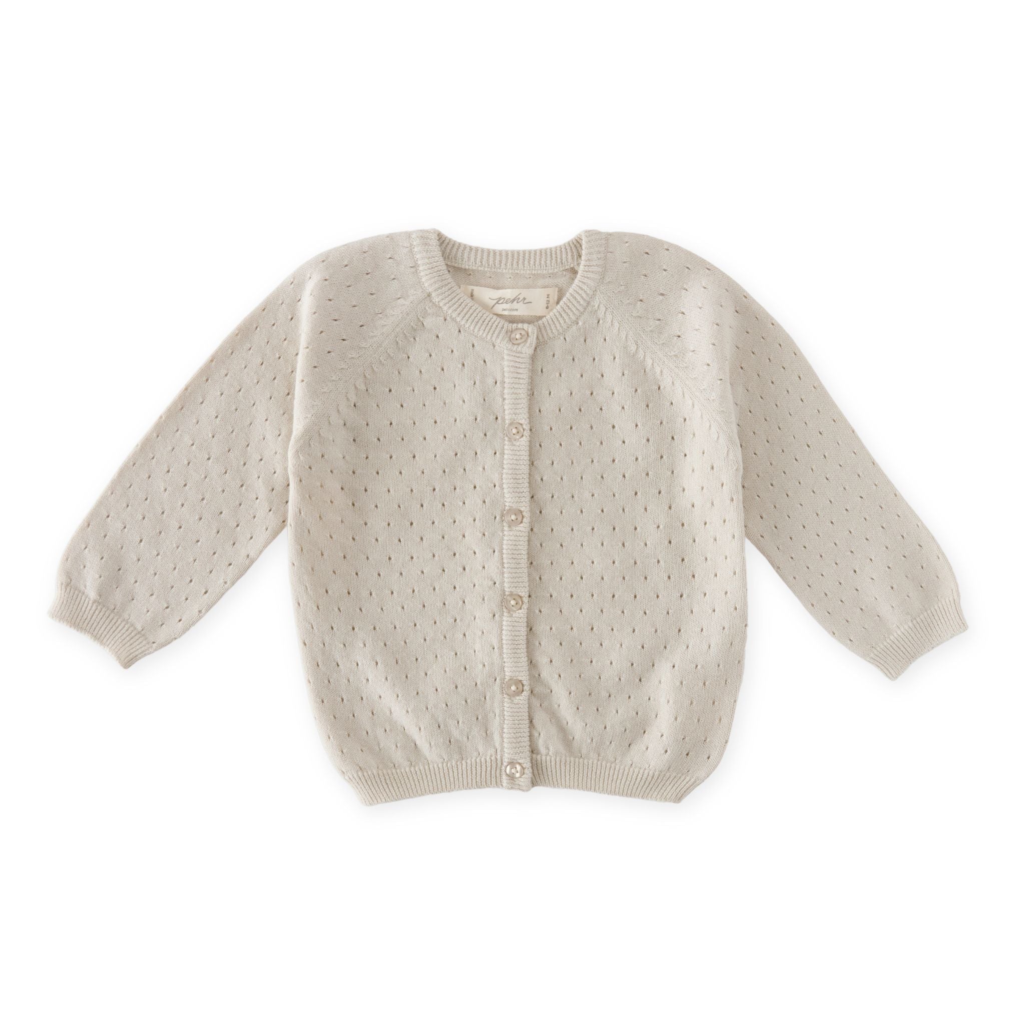 pointelle knit sweater natural in neutrals pattern