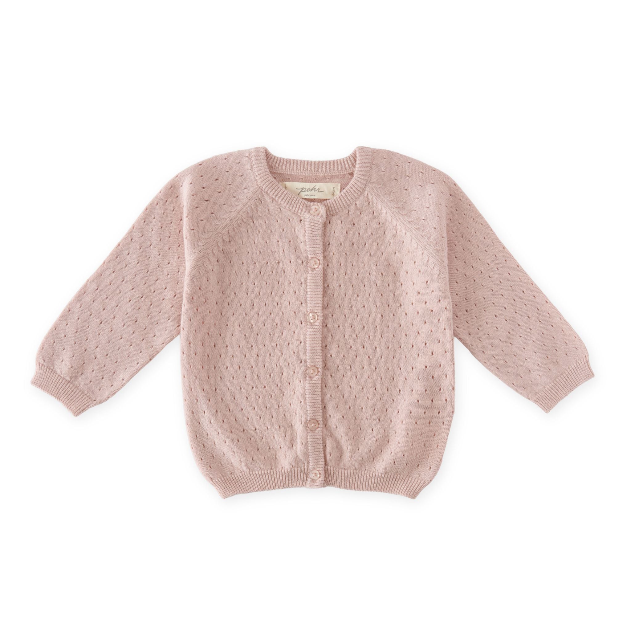 Pointelle Knit Sweater - Soft Peony