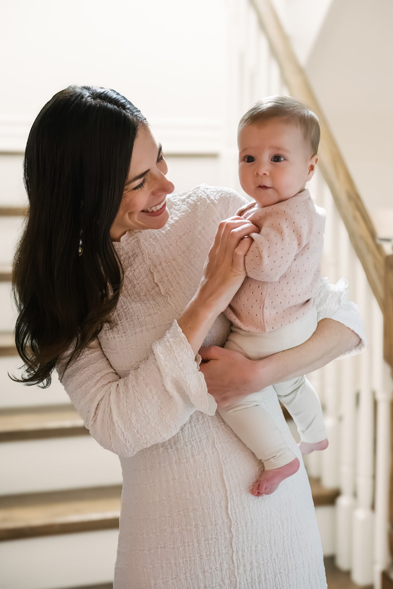 Pointelle Knit Sweater - Soft Peony