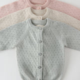 Pointelle Knit Sweater - Soft Peony