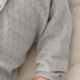 Pointelle Knit Sweater - Soft Sea