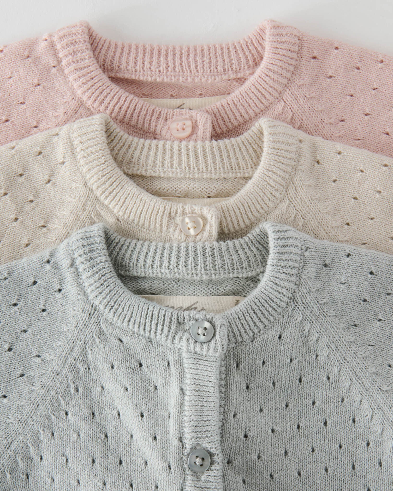 Pointelle Knit Sweater - Soft Sea