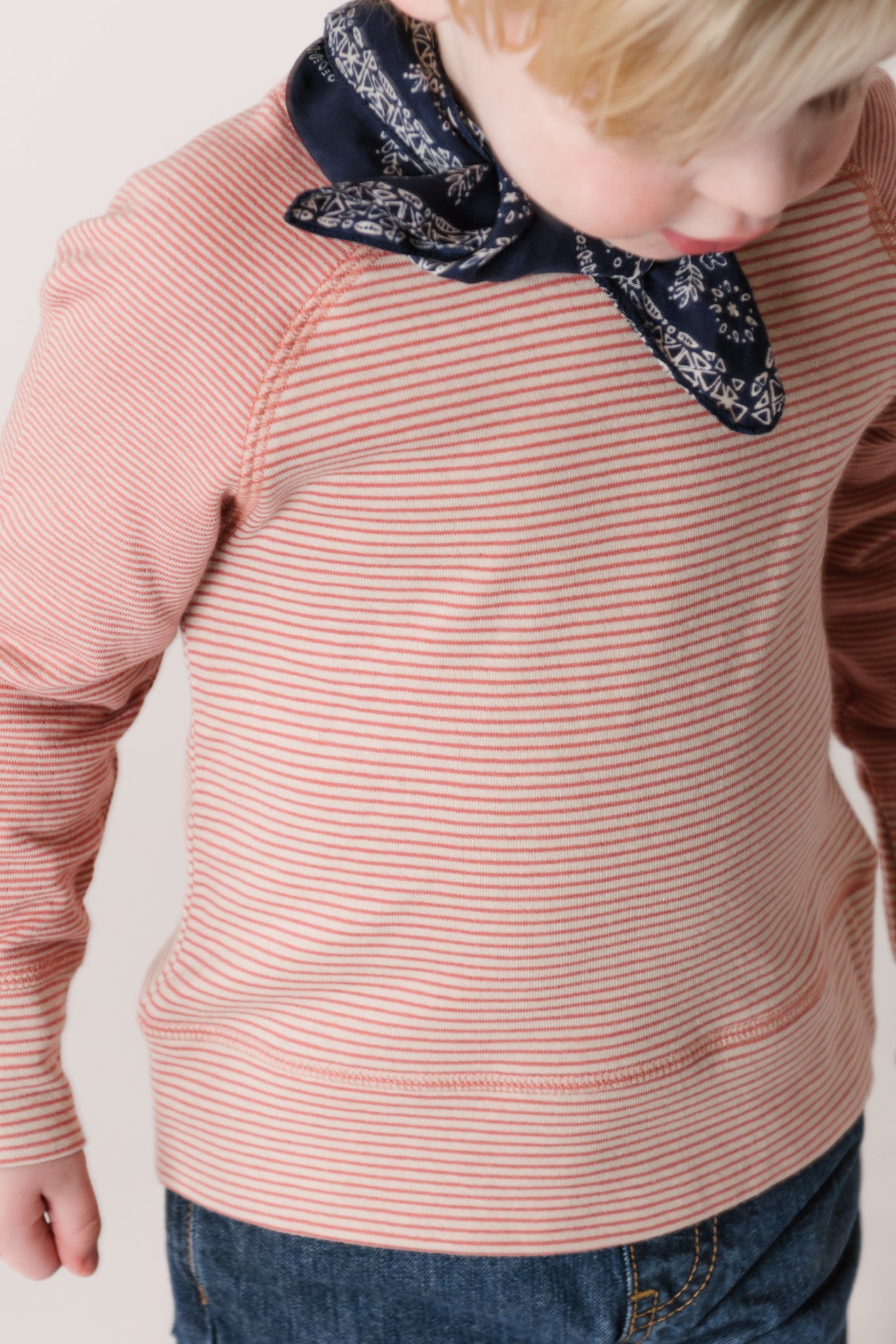 Sailor Stripe Raglan Top - Tea Rose