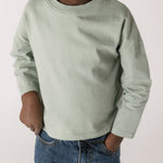 Garment Dye Dropped Shoulder Long Sleeve - Sea
