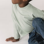 Garment Dye Dropped Shoulder Long Sleeve - Sea