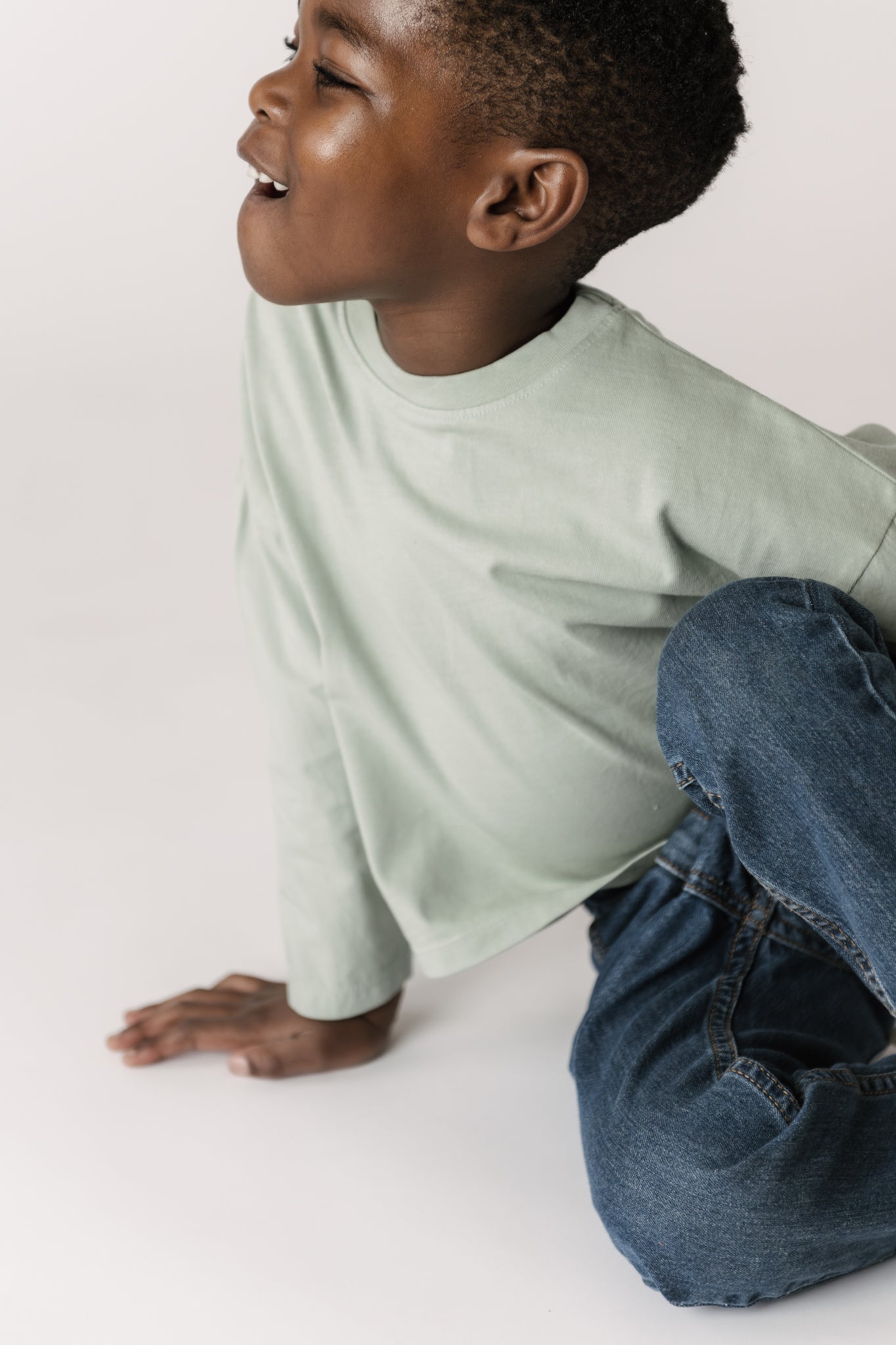 Garment Dye Dropped Shoulder Long Sleeve - Sea