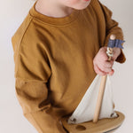 Garment Dye Dropped Shoulder Long Sleeve - Caramel