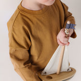 Garment Dye Dropped Shoulder Long Sleeve - Caramel