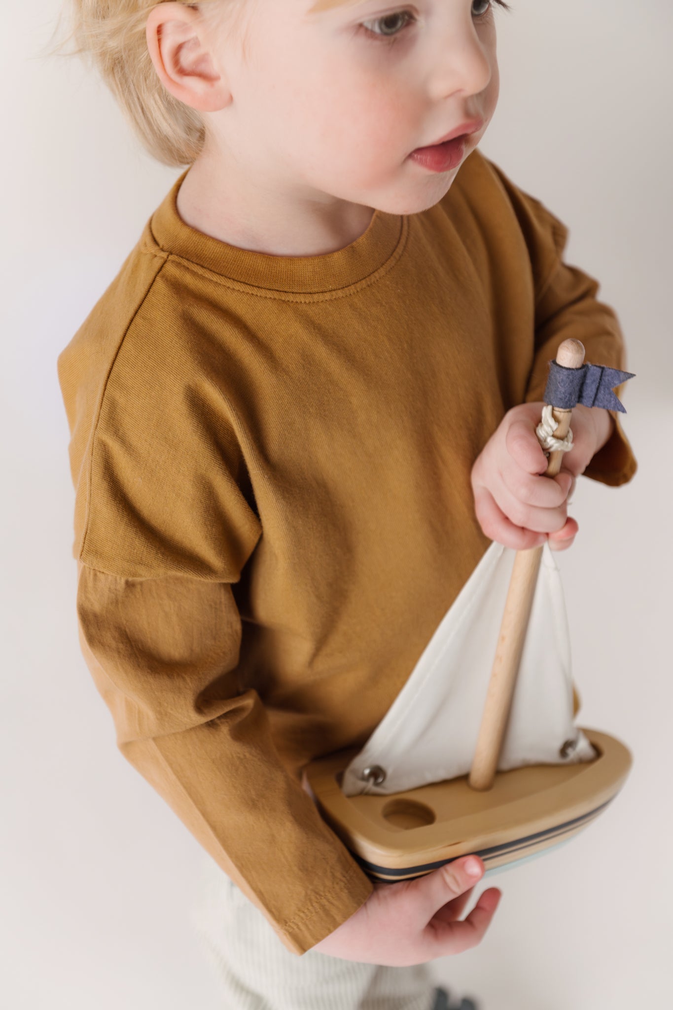 Garment Dye Dropped Shoulder Long Sleeve - Caramel