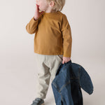 Garment Dye Dropped Shoulder Long Sleeve - Caramel