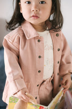 baby vintage twill baby chore jacket peony