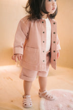 baby vintage twill baby chore jacket peony