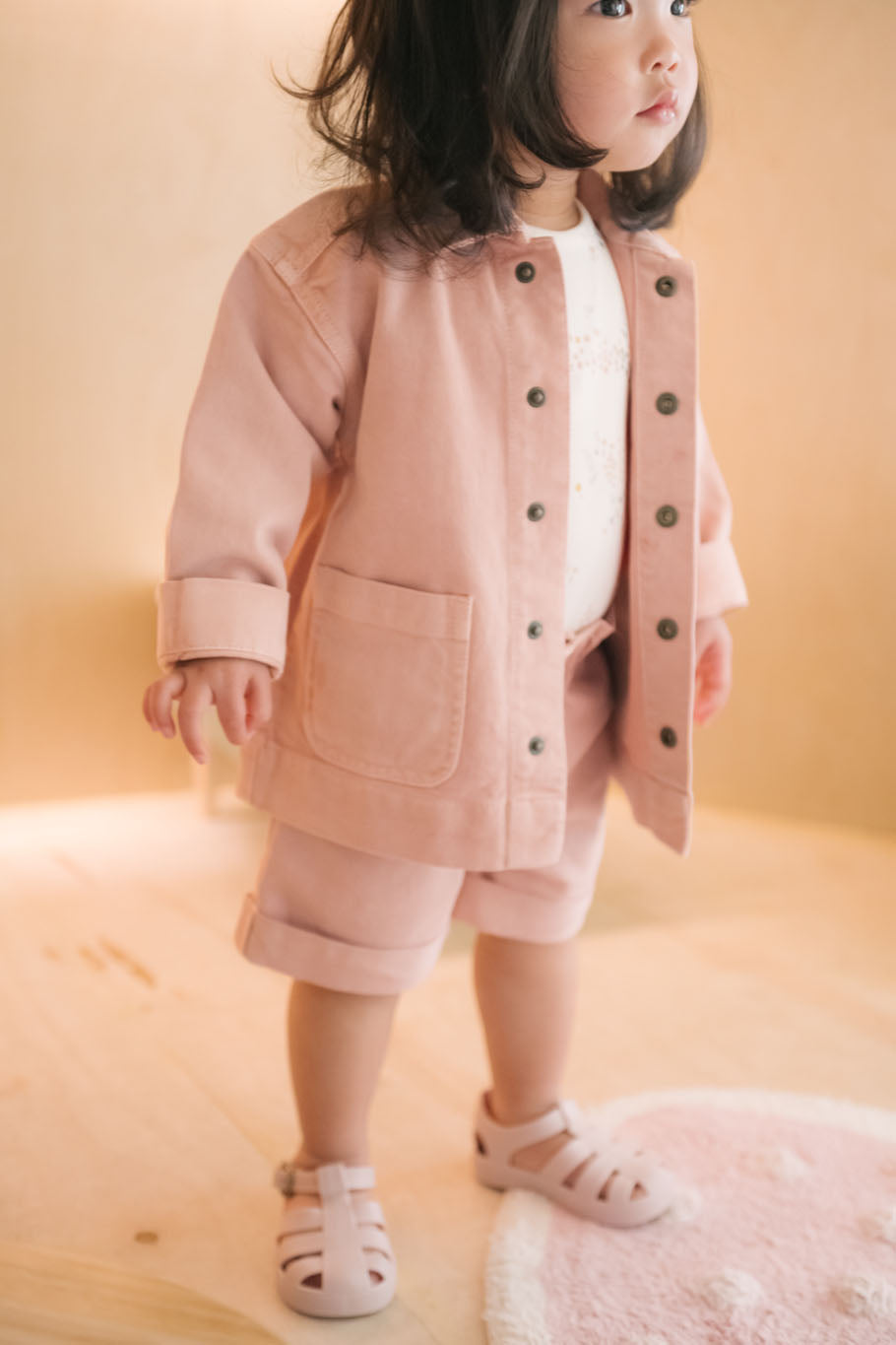toddler vintage twill toddler chore jacket peony