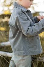 baby vintage twill baby chore jacket charcoal