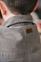 baby vintage twill baby chore jacket charcoal
