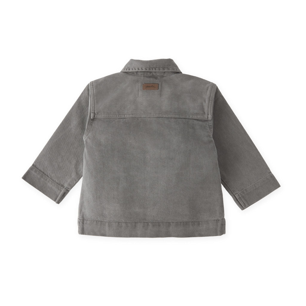 baby vintage twill baby chore jacket charcoal